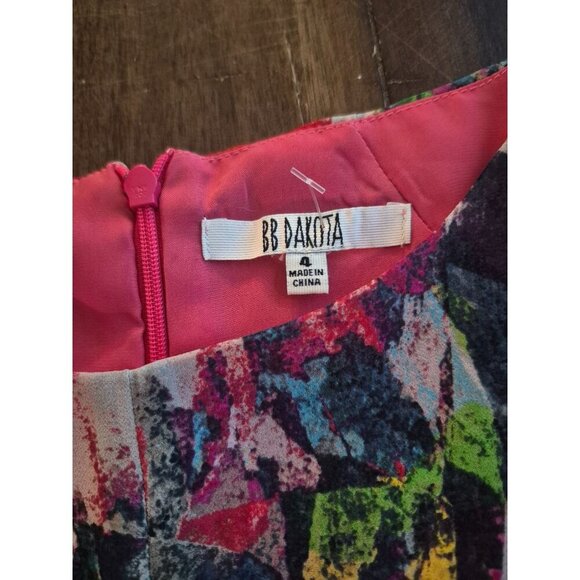 BB Dakota Abstract Multicolor Sleeveless Dress Size Small - Picture 4 of 6